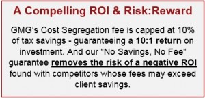 GMG cost segregation service bring a ten-to-one ROI