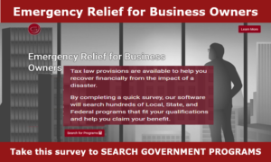 Recover COVID losses - get emergency business relief by taking our survey to search federal, state and local government programs to determine your eligibility.